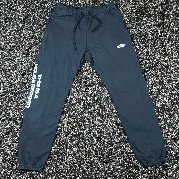 Midnight Rave This is a House Record Black Sweatpants Men’s Sz L New - Picture 1 of 5
